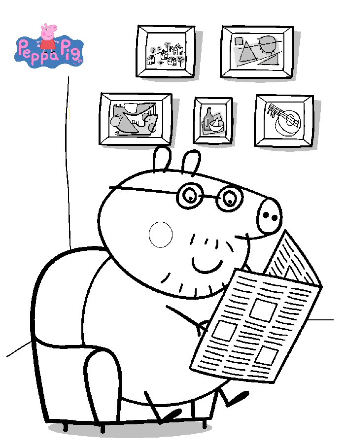 Plansa de colorat cu Peppa Pig 39 33
